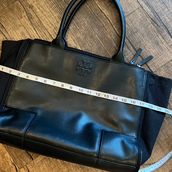 Tory Burch Black Ella Canvas and Leather Tote🔥 - Picture 5 of 16